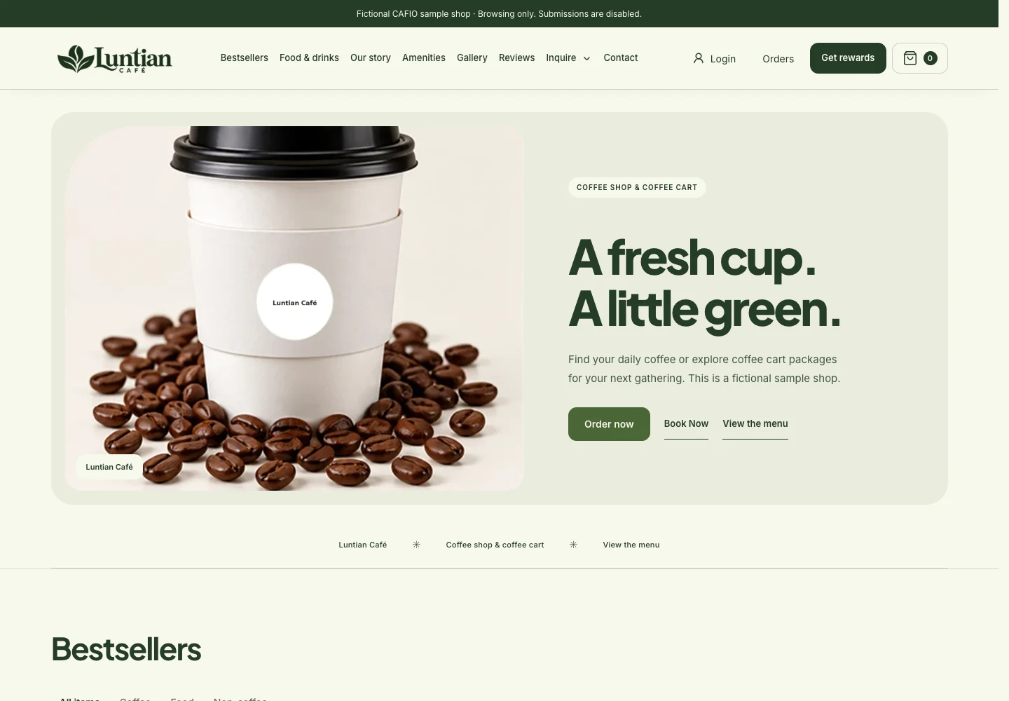 Caf-IO (Cafio) | Coffee & Milk Tea Shop Websites, Orders & Rewards