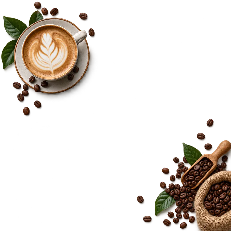 Coffee-inspired decorative illustration